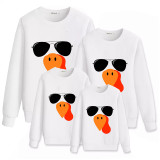 Family Thanksgiving Day Multicolor Matching Sweater Turkey With Sunglasses Pullover Hoodies