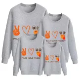 Family Thanksgiving Day Multicolor Matching Sweater Peace Love Turkey Pullover Hoodies