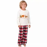 Thanksgiving Day Matching Family Pajamas Peace Love Thanksgiving Turkey White Pajamas Set