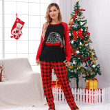 Christmas Matching Family Pajamas Christmas Hat Black And Red Pajamas Set