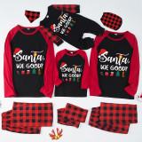 Christmas Matching Family Pajamas Santa We Good Black And Red Pajamas Set