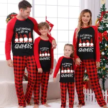 Christmas Matching Family Pajamas Just Hanging With My Gnomies Black And Red Pajamas Set