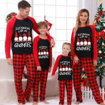 Christmas Matching Family Pajamas Just Hanging With My Gnomies Black And Red Pajamas Set