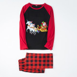 Christmas Matching Family Pajamas Christmas Unicorns Santa Claus Black And Red Pajamas Set