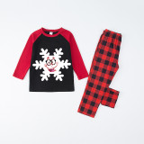 Christmas Matching Family Pajamas Smile Snowflake Black And Red Pajamas Set