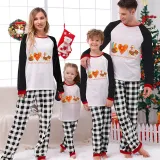 Thanksgiving Day Matching Family Pajamas Peace Love Thanksgiving Turkey White Pajamas Set