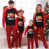 Christmas Matching Family Pajamas Snowman Santa Deer Black And Red Pajamas Set