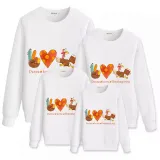 Family Thanksgiving Day Multicolor Matching Sweater Peace Love Thanksgiving Turkey Pullover Hoodies