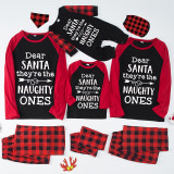 Christmas Matching Family Pajamas Dear Santa They're The Naughty Ones Black And Red Pajamas Set