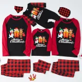 Christmas Matching Family Pajamas Snowman Santa Deer Black And Red Pajamas Set