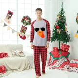 Thanksgiving Day Matching Family Pajamas Turkey With Sunglasses White Pajamas Set
