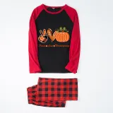 Thanksgiving Day Matching Family Pajamas Peace Love Thanksgiving Pumpkin Red Pajamas Set