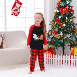 Christmas Matching Family Pajamas Christmas Unicorns Santa Claus Black And Red Pajamas Set