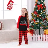 Christmas Matching Family Pajamas Christmas Hat Black And Red Pajamas Set