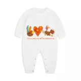 Thanksgiving Day Matching Family Pajamas Peace Love Thanksgiving Turkey White Pajamas Set