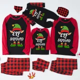 Christmas Matching Family Pajamas Christmas Elf Squad Black And Red Pajamas Set