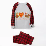 Thanksgiving Day Matching Family Pajamas Peace Love Thanksgiving Turkey White Pajamas Set
