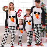 Thanksgiving Day Matching Family Pajamas Turkey With Sunglasses White Pajamas Set