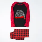 Christmas Matching Family Pajamas Christmas Hat Black And Red Pajamas Set
