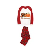 Thanksgiving Day Matching Family Pajamas Peace Love Thanksgiving Pumpkin White Pajamas Set