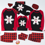 Christmas Matching Family Pajamas Smile Snowflake Black And Red Pajamas Set