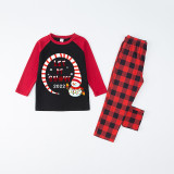 2022 Christmas Matching Family Pajamas Let It Snow Snowman Black And Red Pajamas Set