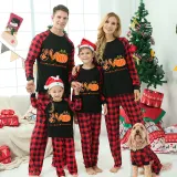 Thanksgiving Day Matching Family Pajamas Peace Love Thanksgiving Pumpkin Black Pajamas Set