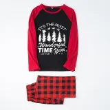 Christmas Matching Family Pajamas It's The Most Wonderful Time Of The Year Black And Red Pajamas Set