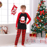 Christmas Matching Family Pajamas Santa Claus Black And Red Pajamas Set