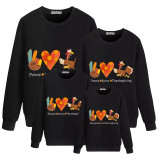 Family Thanksgiving Day Multicolor Matching Sweater Peace Love Thanksgiving Turkey Pullover Hoodies