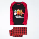 Christmas Matching Family Pajamas Snowman Santa Deer Black And Red Pajamas Set
