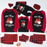 2022 Christmas Matching Family Pajamas Our First Christmas Black And Red Pajamas Set