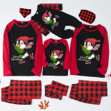 Christmas Matching Family Pajamas Penguin With Christmas Tree Black And Red Pajamas Set