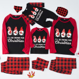Christmas Matching Family Pajamas I'll Be Gnome For Christmas Black And Red Pajamas Set