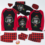 Christmas Matching Family Pajamas It's The Most Wonderful Time Of The Year Elf Black And Red Pajamas Set