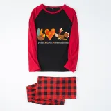 Thanksgiving Day Matching Family Pajamas Peace Love Thanksgiving Turkey Red Pajamas Set