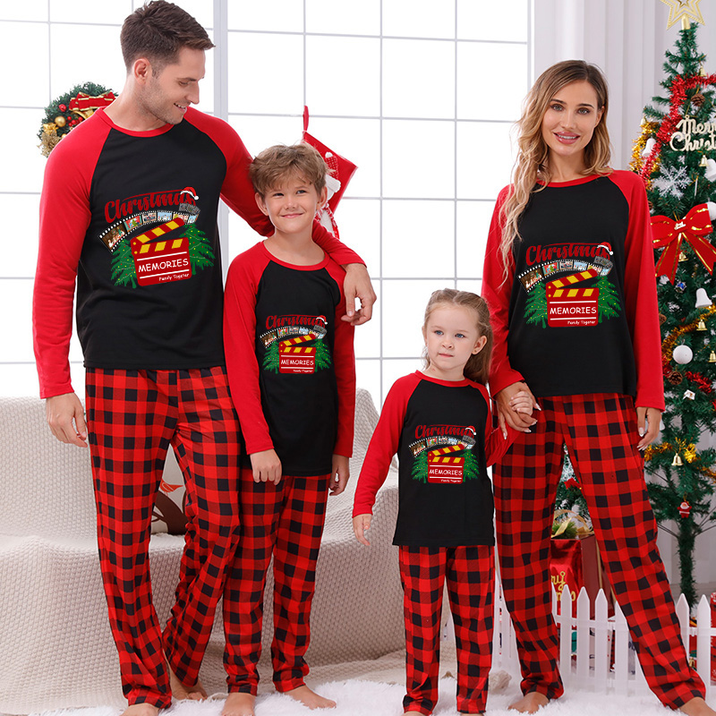 Christmas Matching Family Pajamas Christmas Memories Family Together Black And Red Pajamas Set