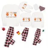 Thanksgiving Day Matching Family Pajamas Peace Love Turkey White Pajamas Set