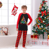 Christmas Matching Family Pajamas Christmas Three Rex Dinosuars Black And Red Pajamas Set