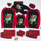 Christmas Matching Family Pajamas Santa Claus With Dinosuar Black And Red Pajamas Set
