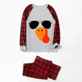 Thanksgiving Day Matching Family Pajamas Turkey With Sunglasses White Pajamas Set