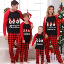 Christmas Matching Family Pajamas I'll Be Gnome For Christmas Black And Red Pajamas Set