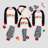 Thanksgiving Day Matching Family Pajamas Peace Love Thanksgiving Turkey White Pajamas Set