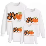 Family Thanksgiving Day Multicolor Matching Sweater Peace Love Thanksgiving Pumpkin Pullover Hoodies
