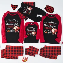 Christmas Matching Family Pajamas It's The Most Wonderful Time Of The Year Black And Red Pajamas Set
