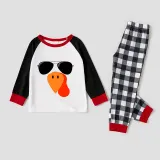 Thanksgiving Day Matching Family Pajamas Turkey With Sunglasses White Pajamas Set