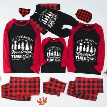 Christmas Matching Family Pajamas It's The Most Wonderful Time Of The Year Black And Red Pajamas Set