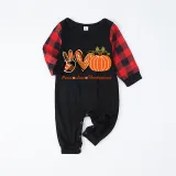 Thanksgiving Day Matching Family Pajamas Peace Love Thanksgiving Pumpkin Red Pajamas Set
