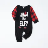 Christmas Matching Family Pajamas What The Elf Black And Red Pajamas Set