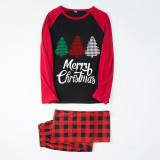 Christmas Matching Family Pajamas Three Trees Black And Red Pajamas Set